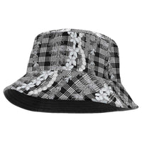 Hawaiian Ohia Lehua Lei Bucket Hat Plaid Palaka Eleele Pattern - Polynesian Pride