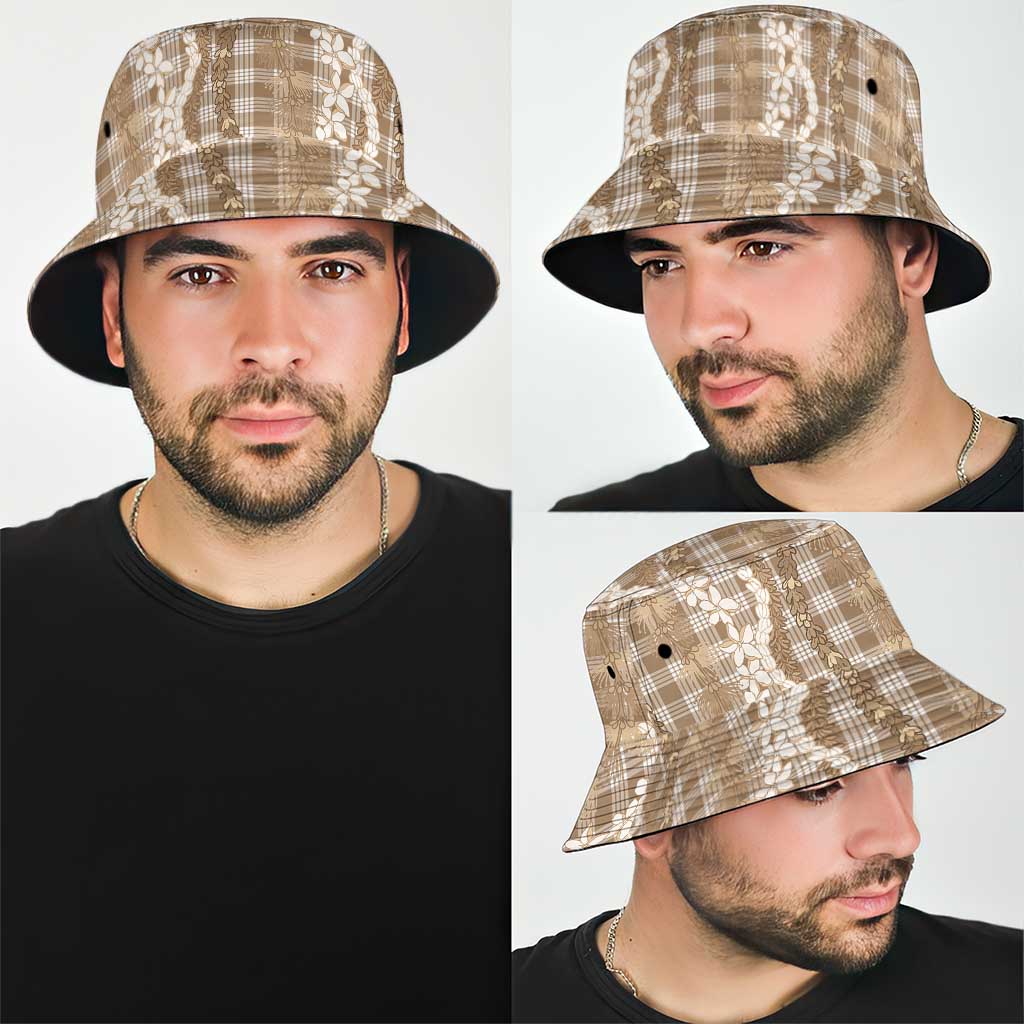 Hawaiian Ohia Lehua Lei Bucket Hat Plaid Palaka Kalaihaahaa Pattern LT9 - Polynesian Pride