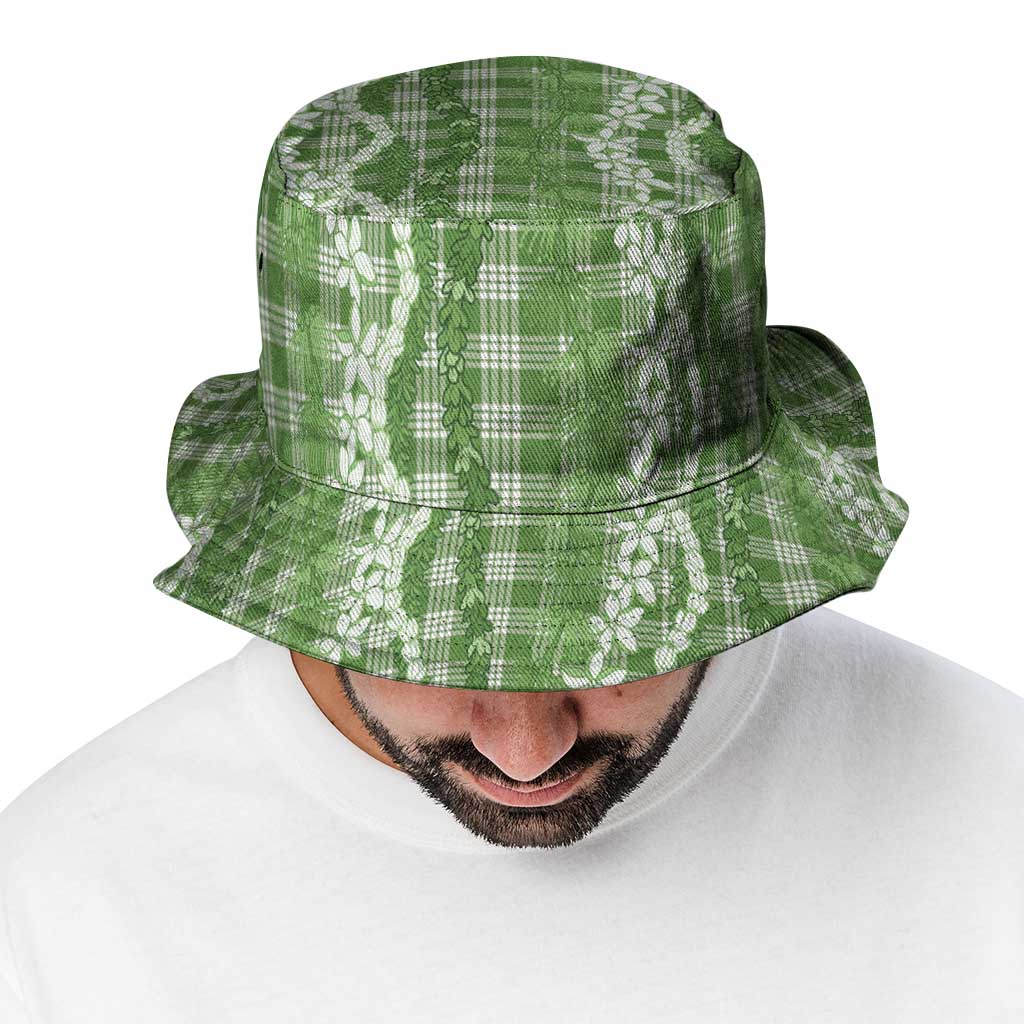 Hawaiian Ohia Lehua Lei Bucket Hat Plaid Palaka Omaomao Pattern LT9 - Polynesian Pride