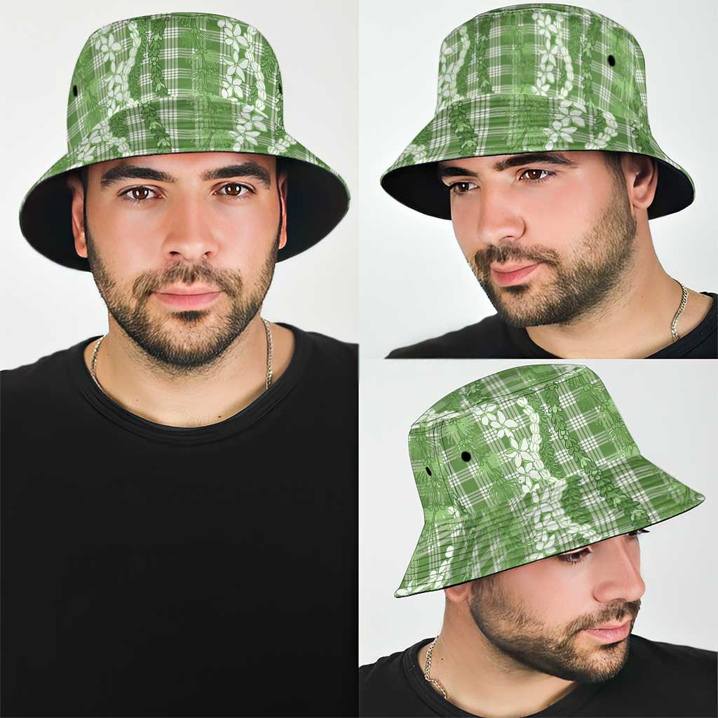 Hawaiian Ohia Lehua Lei Bucket Hat Plaid Palaka Omaomao Pattern LT9 - Polynesian Pride