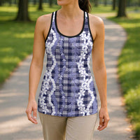 Hawaiian Ohia Lehua Lei Hollow Tank Top Plaid Palaka Uliuli hohonu Pattern LT9 - Polynesian Pride