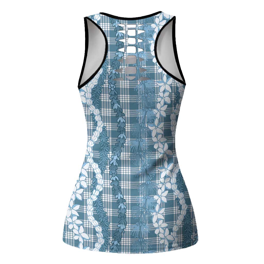 Hawaiian Ohia Lehua Lei Hollow Tank Top Plaid Palaka Uliuli Omaomao Pattern LT9 - Polynesian Pride