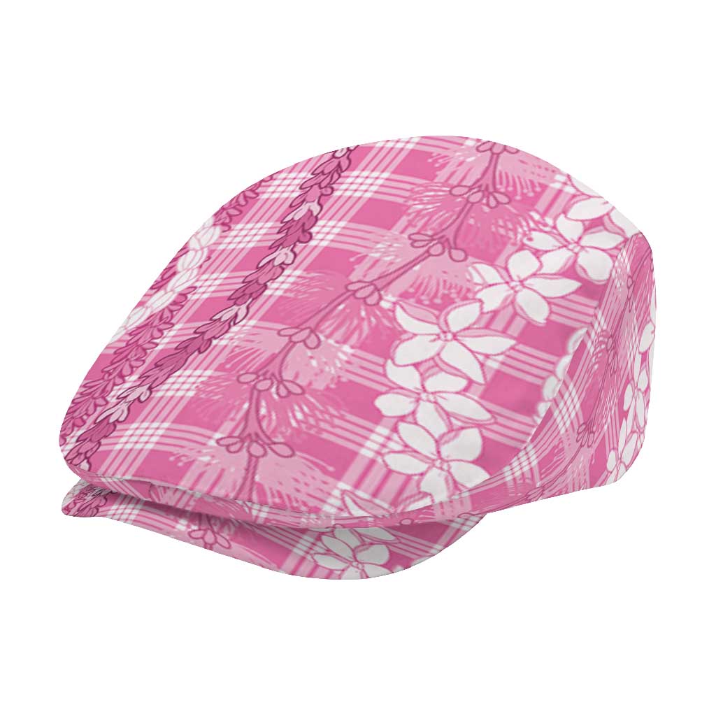 Hawaiian Ohia Lehua Lei Jeff Hat Plaid Palaka Akala Pattern - Polynesian Pride