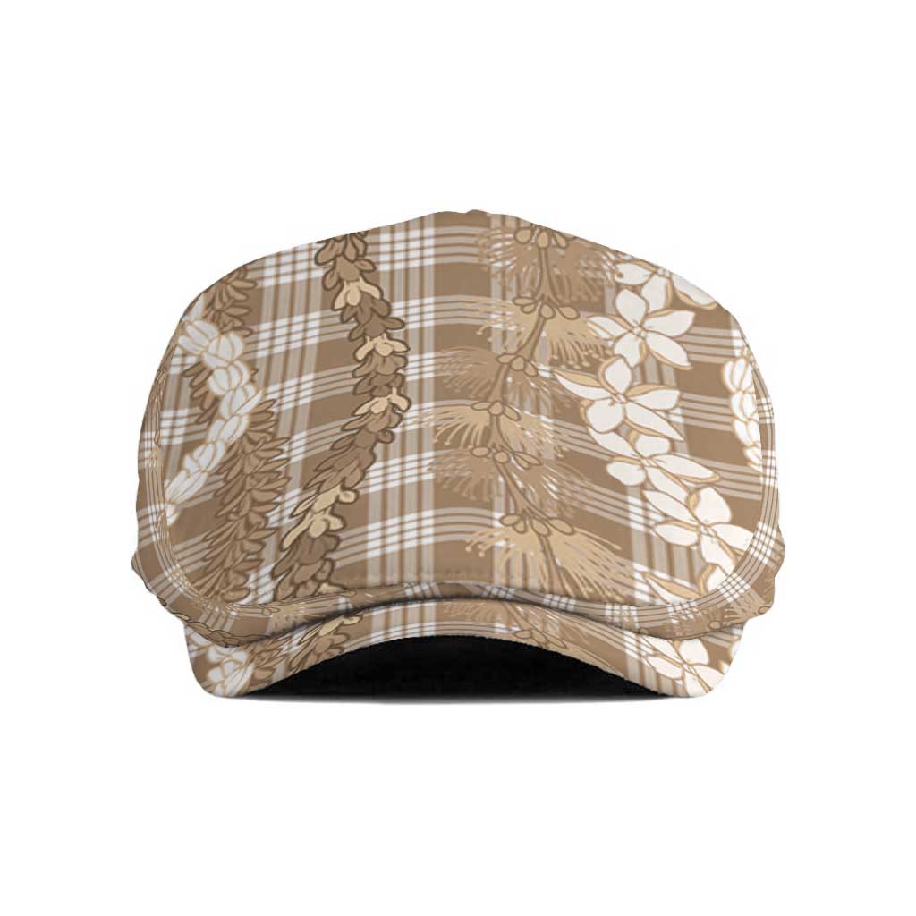 Hawaiian Ohia Lehua Lei Jeff Hat Plaid Palaka Kalaihaahaa Pattern - Polynesian Pride