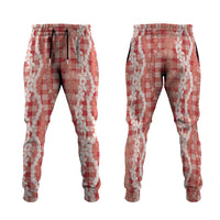Hawaiian Ohia Lehua Lei Jogger Pants Plaid Palaka Ulaula Pattern LT9 Red - Polynesian Pride