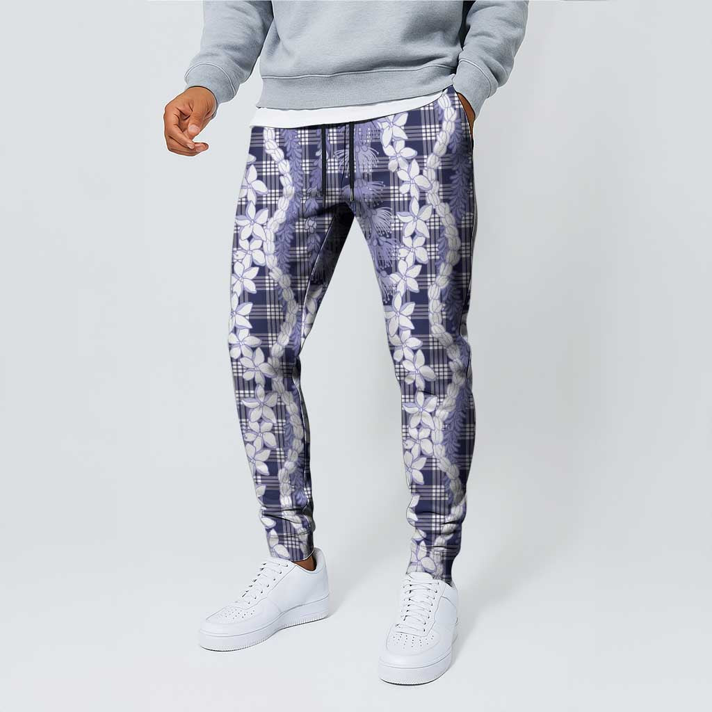 Hawaiian Ohia Lehua Lei Jogger Pants Plaid Palaka Uliuli hohonu Pattern LT9 - Polynesian Pride