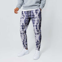 Hawaiian Ohia Lehua Lei Jogger Pants Plaid Palaka Uliuli hohonu Pattern LT9 - Polynesian Pride