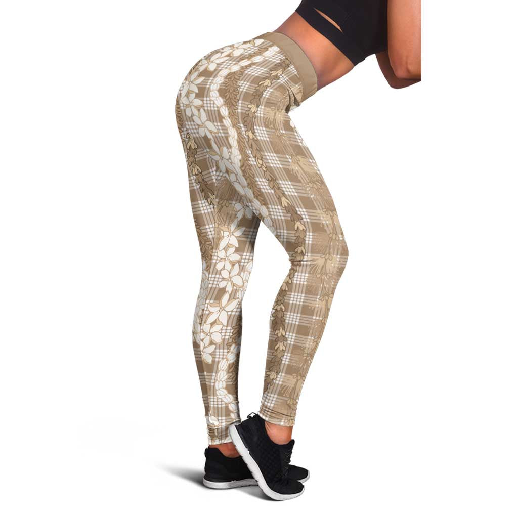 Hawaiian Ohia Lehua Lei Leggings Plaid Palaka Kalaihaahaa Pattern - Polynesian Pride