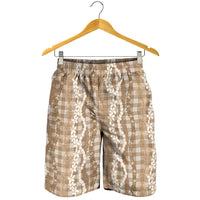 Hawaiian Ohia Lehua Lei Shorts for Men Plaid Palaka Kalaihaahaa Pattern LT9 - Polynesian Pride
