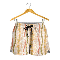 Hawaiian Ohia Lehua Lei Shorts for Women Plaid Palaka Ahiehie Pattern LT9 - Polynesian Pride