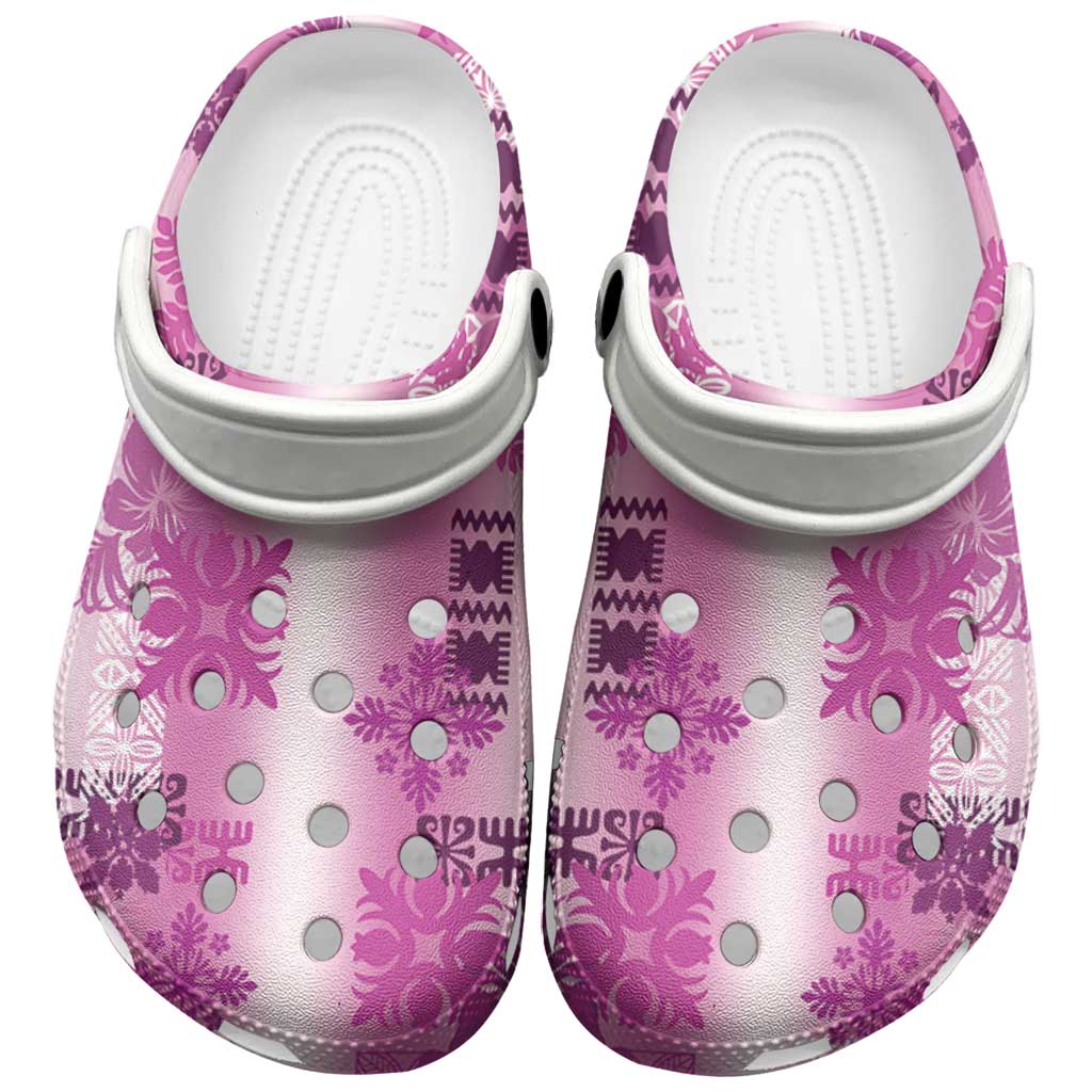 Hawaiian Quilt Clogs Shoes Vintage Pattern Pink - Polynesian Pride