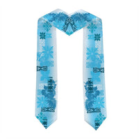 Hawaiian Quilt Graduation Stole Vintage Pattern Blue