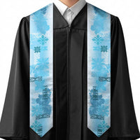 Hawaiian Quilt Graduation Stole Vintage Pattern Blue
