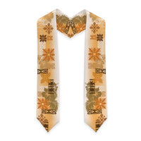 Hawaiian Quilt Graduation Stole Vintage Pattern Brown LT05 - Polynesian Pride