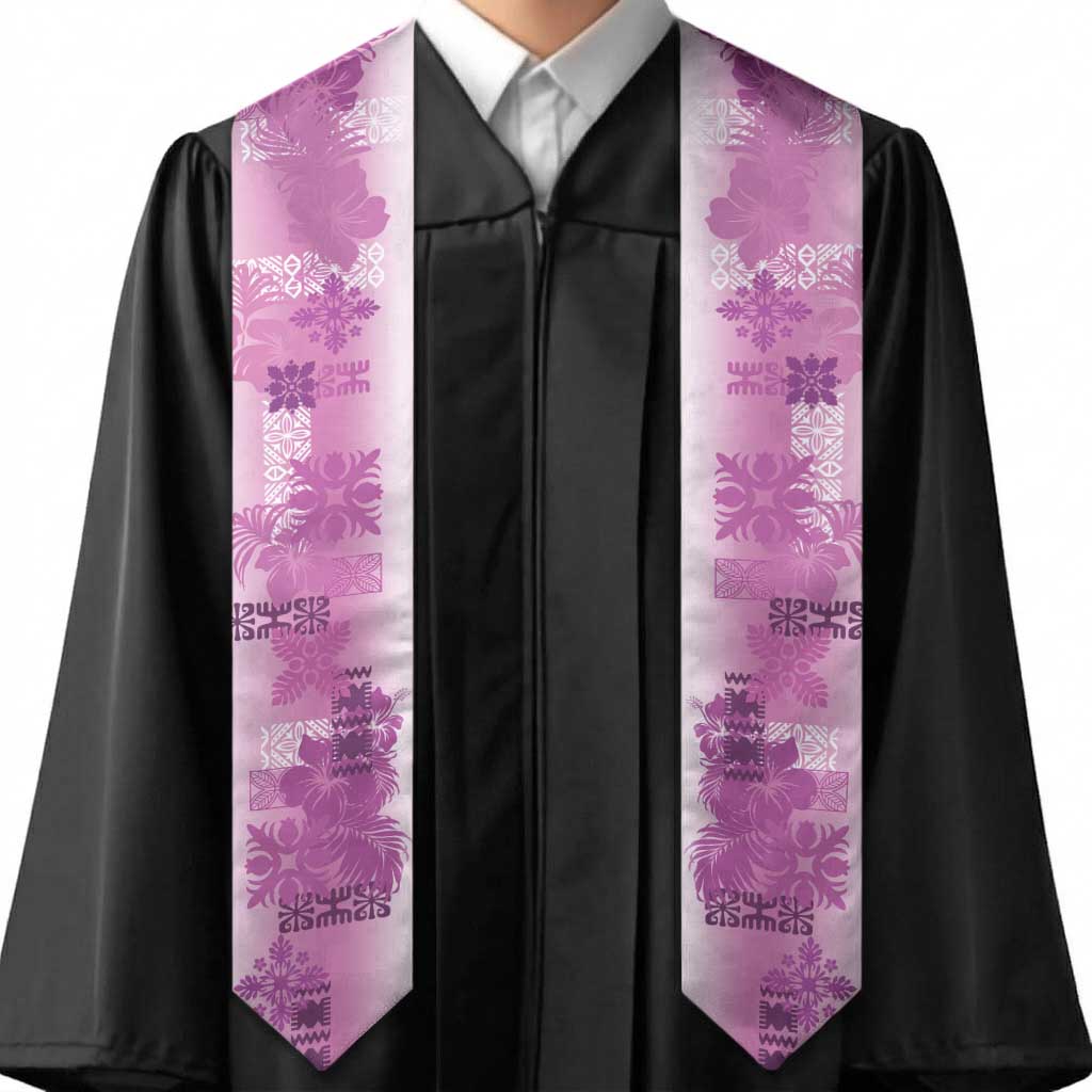 Hawaiian Quilt Graduation Stole Vintage Pattern Pink LT05 - Polynesian Pride