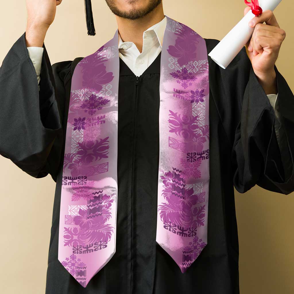 Hawaiian Quilt Graduation Stole Vintage Pattern Pink LT05 - Polynesian Pride