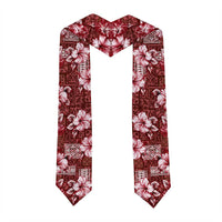 Hawaiian Quilt Pattern Graduation Stole Hibiscus and Tribal Element Vintage Red Vibe LT03 - Polynesian Pride
