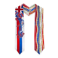 Hawaiian Sea Animals Graduation Stole with Lei and Flag Style LT03 - Polynesian Pride