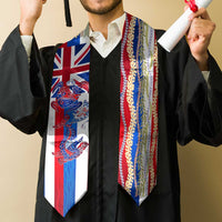Hawaiian Sea Animals Graduation Stole with Lei and Flag Style LT03 - Polynesian Pride