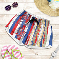 Hawaiian Sea Animals Shorts for Women with Lei and Flag Style LT03 Multicolor - Polynesian Pride