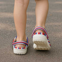 Hawaiian Sea Turtles and Plumeria Clogs Shoes with Lei and Flag Grunge Style LT03 - Polynesian Pride