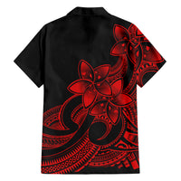 Polynesian Matching Outfit For Family Plumeria Flowers Long Dress Hawaiian Shirt Polynesian Tribal Red Vibe LT9