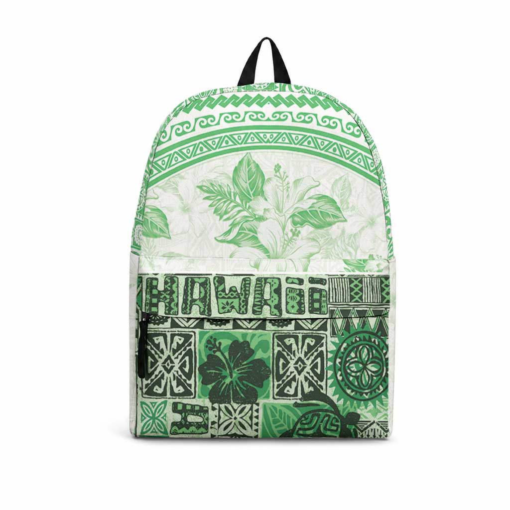 Hawaiian Tapa Backpack Traditional Vintage Pattern Green LT05 Green - Polynesian Pride