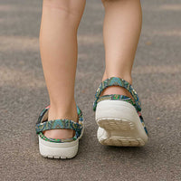 Hawaiian Taro Leaves and Ohia Lehua Clogs Shoes Polynesian Tribal Art Tropical Plants Motifs Colorful
