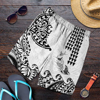Hawaiian Tribal Manta Ray Shorts for Men Kakau Tattoo and Polynesian Art Motif Pattern LT03 Multicolor - Polynesian Pride