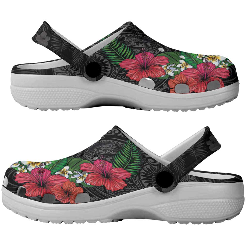 Hawaiian Tropical Plants and Turtles Clogs Shoes Polynesian Art Motifs LT03
