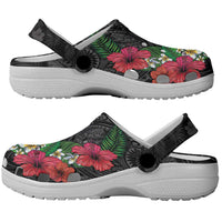 Hawaiian Tropical Plants and Turtles Clogs Shoes Polynesian Art Motifs LT03