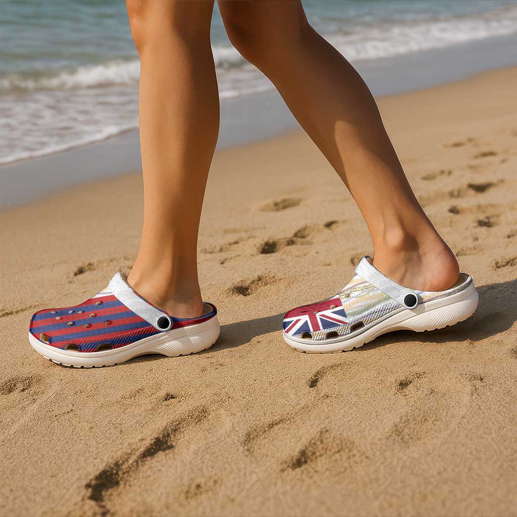 Hawaiian Tropical Plants Lei Clogs Shoes National Flag Style - Polynesian Pride