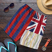 Hawaiian Tropical Plants Lei Shorts for Men National Flag Style LT03 Multicolor - Polynesian Pride