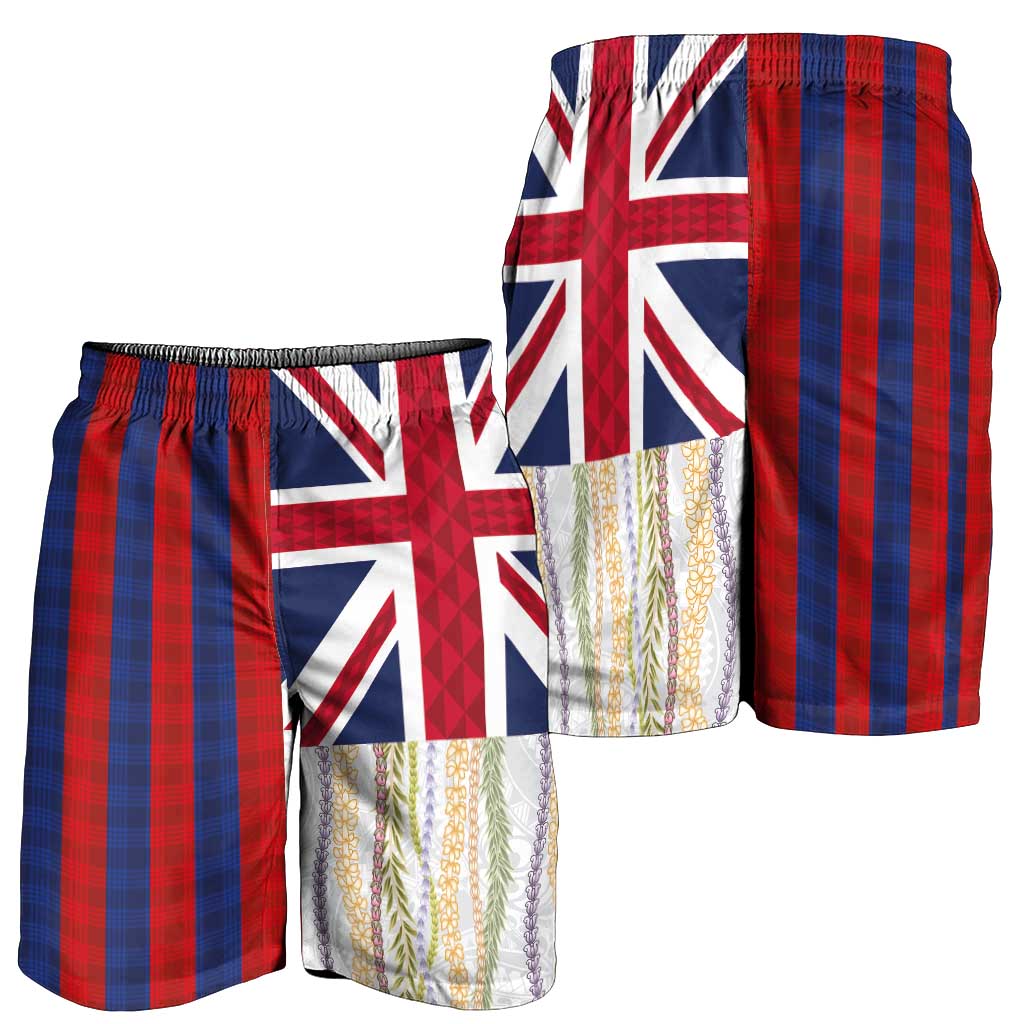 Hawaiian Tropical Plants Lei Shorts for Men National Flag Style LT03 - Polynesian Pride