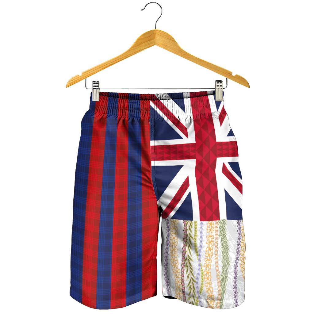 Hawaiian Tropical Plants Lei Shorts for Men National Flag Style LT03 - Polynesian Pride