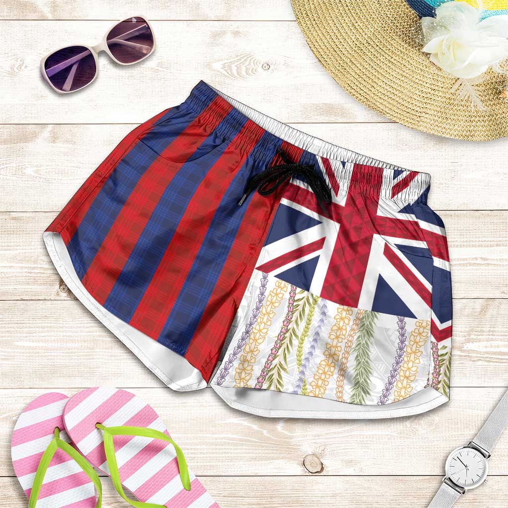 Hawaiian Tropical Plants Lei Shorts for Women National Flag Style LT03 Multicolor - Polynesian Pride