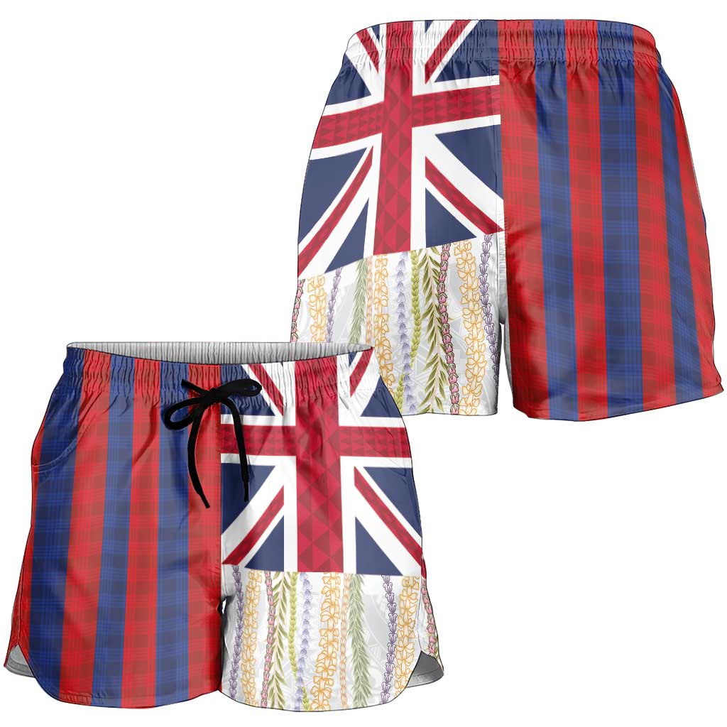 Hawaiian Tropical Plants Lei Shorts for Women National Flag Style LT03 - Polynesian Pride