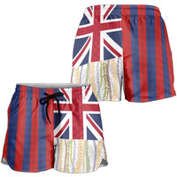 Hawaiian Tropical Plants Lei Shorts for Women National Flag Style LT03 - Polynesian Pride