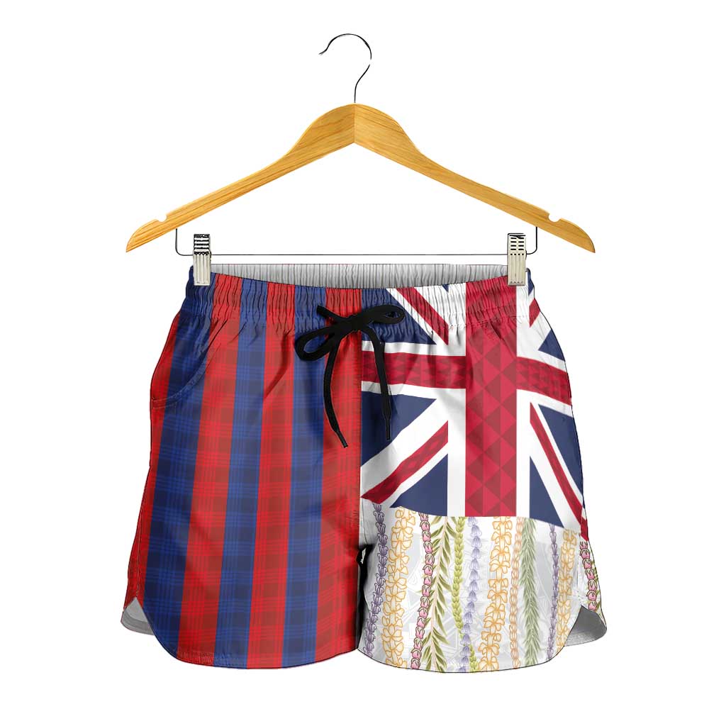 Hawaiian Tropical Plants Lei Shorts for Women National Flag Style LT03 - Polynesian Pride