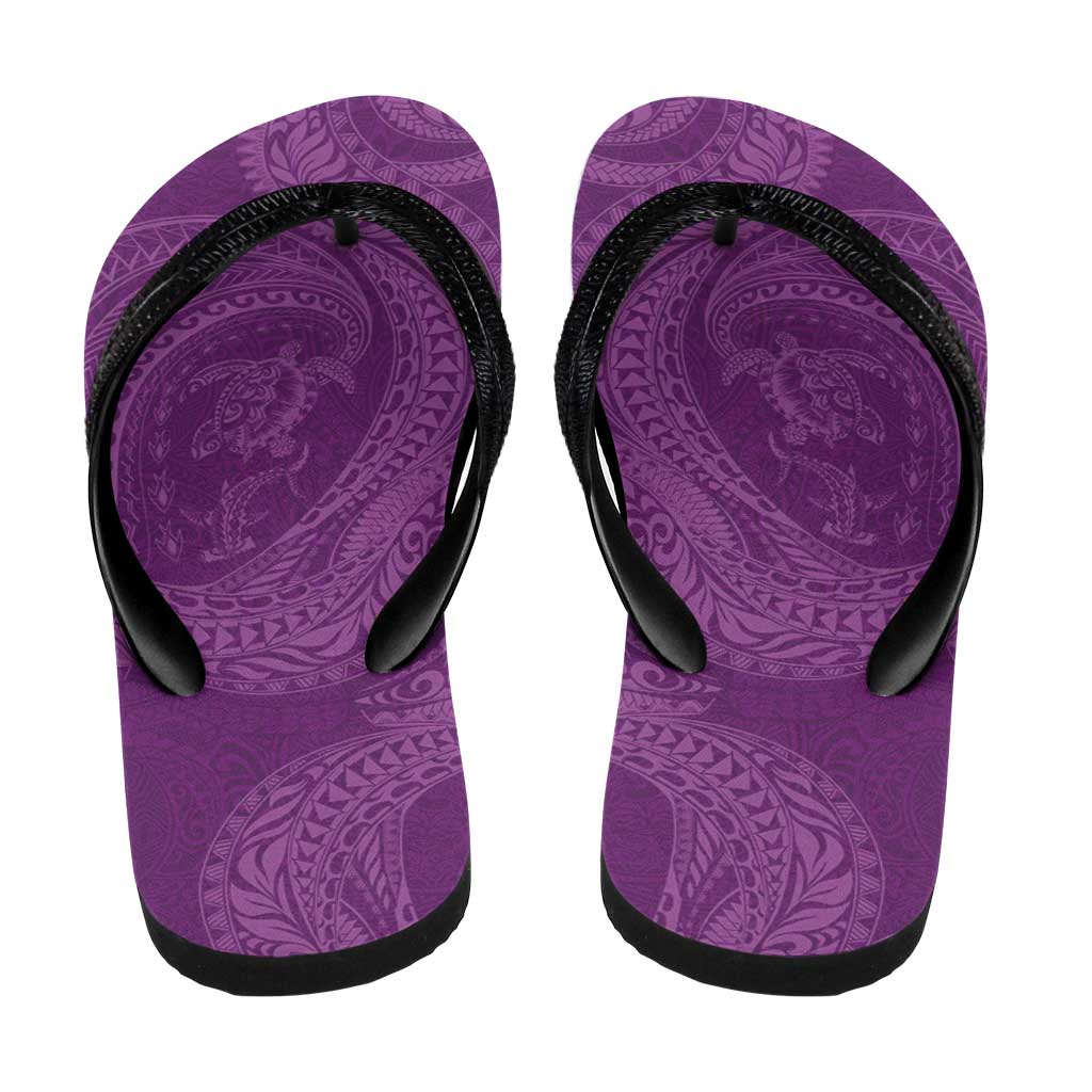 Hawaiian Turtle and Shark Flip Flops Kakau Tribal with Polynesian Pattern Pink Color LT03 - Polynesian Pride