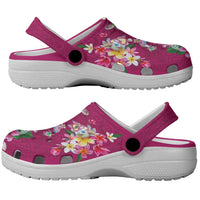 Hawaiian Turtles and Tropical Plants Clogs Shoes Pink Watercolor LT03 - Polynesian Pride