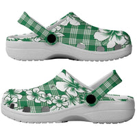 Hibiscus Pakala Emerald Green Clogs Shoes Tropical Floral Stylized - Polynesian Pride