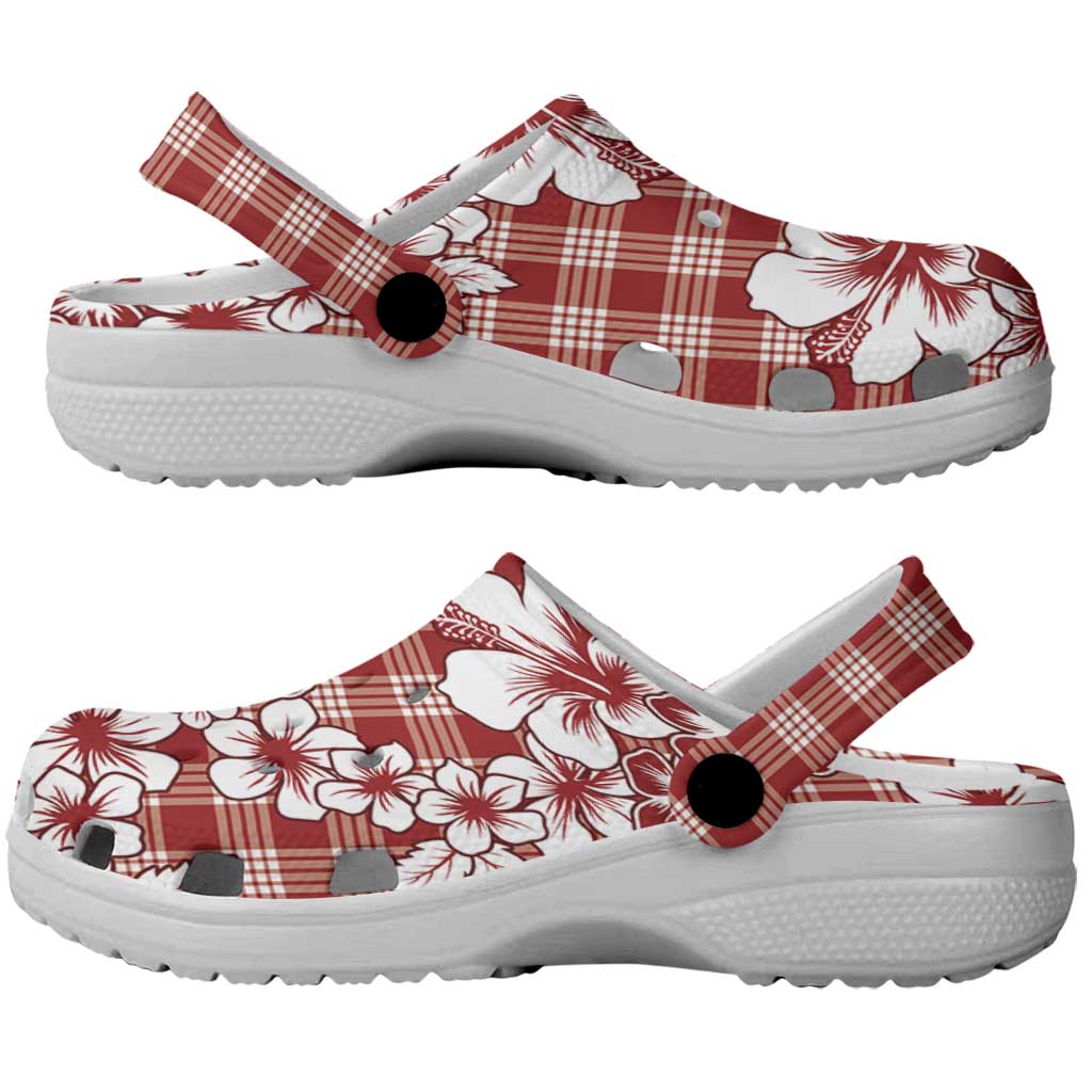 Hibiscus Pakala Fantasy Red Clogs Shoes Tropical Floral Stylized - Polynesian Pride