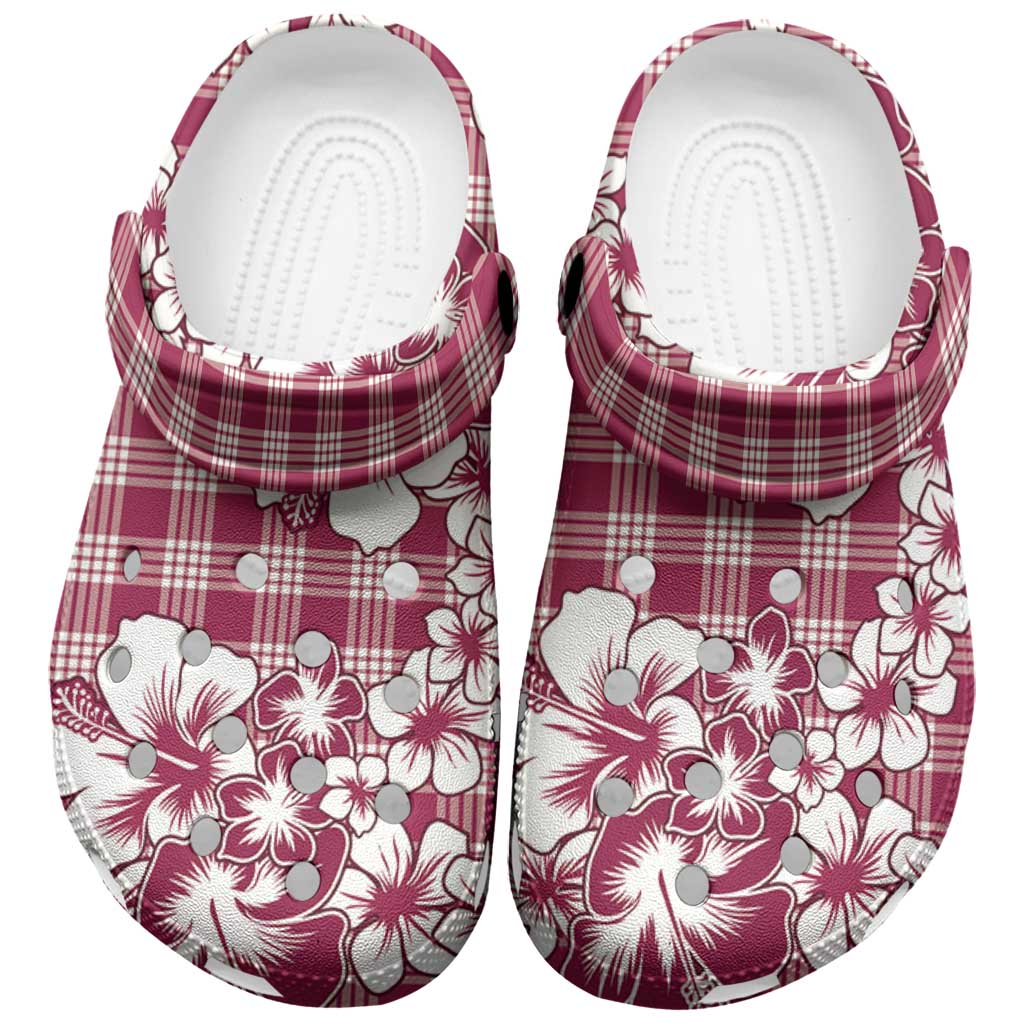 Hibiscus Pakala Royal Magenta Clogs Shoes Tropical Floral Stylized - Polynesian Pride