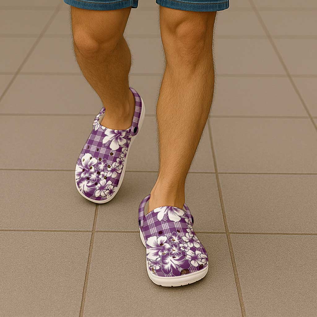 Hibiscus Pakala Sweetie Purple Clogs Shoes Tropical Floral Stylized - Polynesian Pride