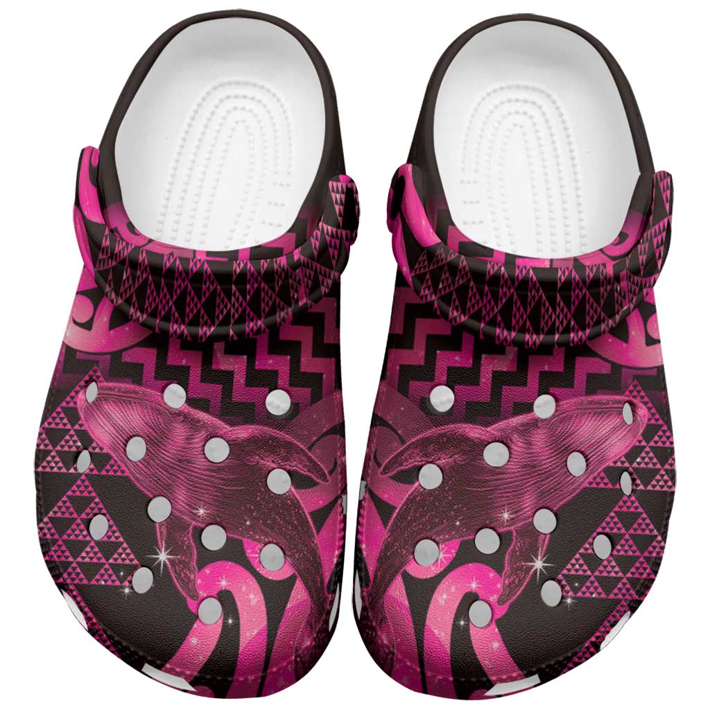 Humpback Whale Matariki New Zealand Clogs Shoes NZ Maori Paikea Poutama Luxury Pink