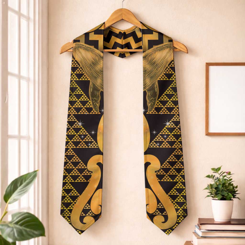 Humpback Whale Matariki New Zealand Graduation Stole NZ Maori Paikea Poutama Luxury Gold