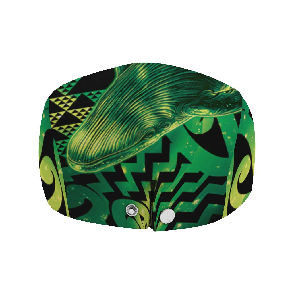 Humpback Whale Matariki New Zealand Jeff Hat NZ Maori Paikea Poutama Luxury Green LT14 - Polynesian Pride