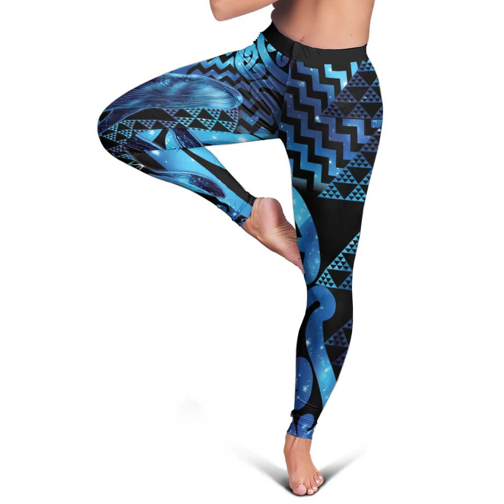Humpback Whale Matariki New Zealand Leggings NZ Maori Paikea Poutama Luxury Blue LT14 - Polynesian Pride