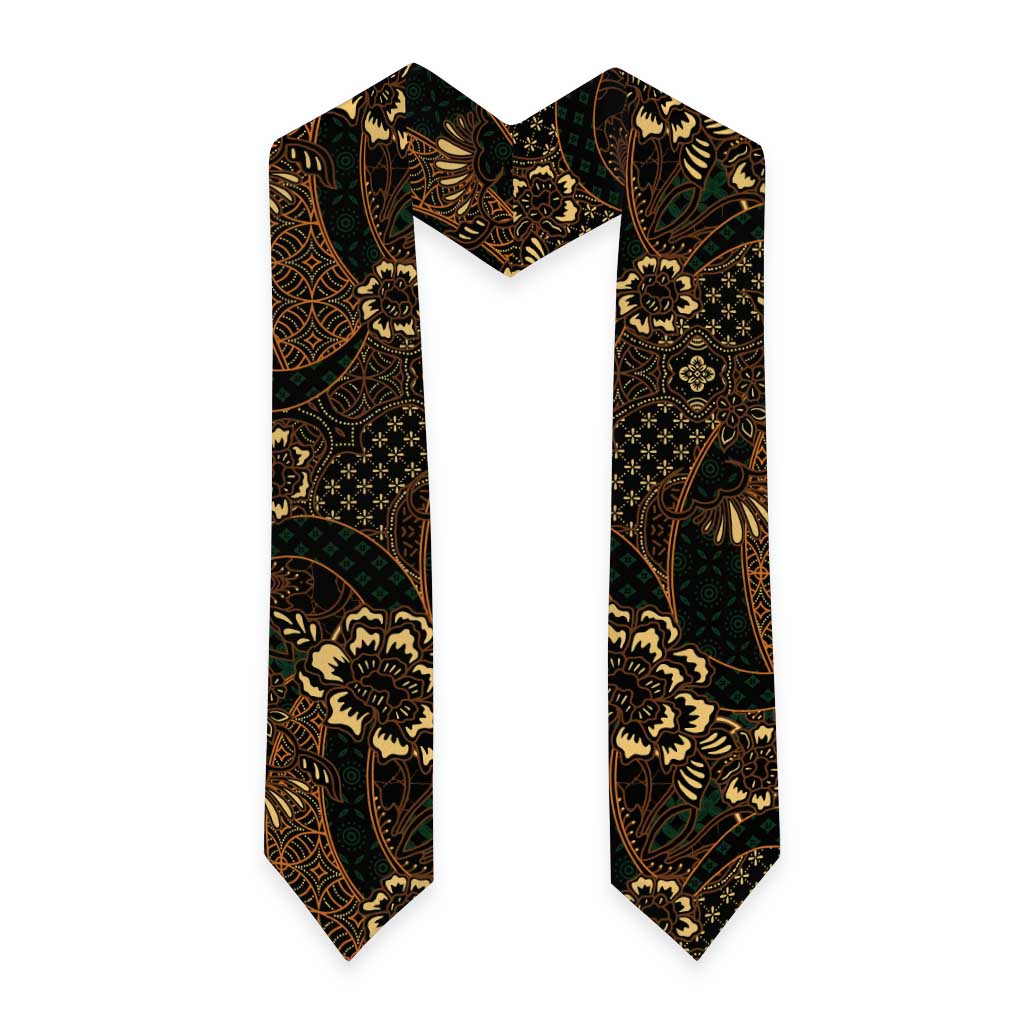 Indonesian Batik Pattern Vintage Brown Graduation Stole LT01 - Polynesian Pride